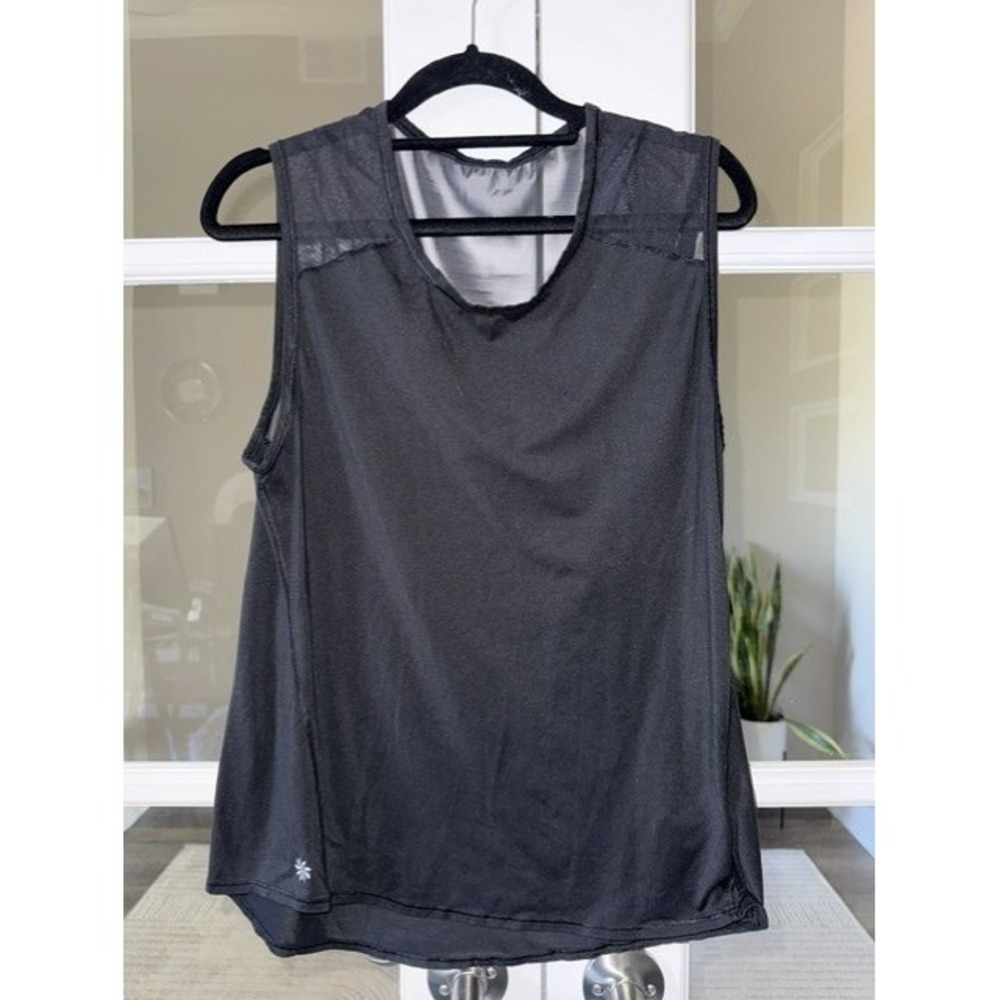 Athleta Black Mesh Back Sleeveless Workout Tank Top Womens Size Small S